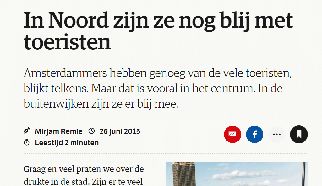 In Noord zijn ze nog blij met toeristen