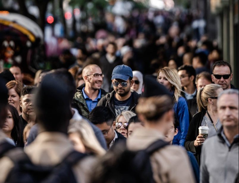 Overcrowdedness by Cameron Casey: https://www.pexels.com/photo/people-on-sidewalk-selective-focal-photo-1687093/